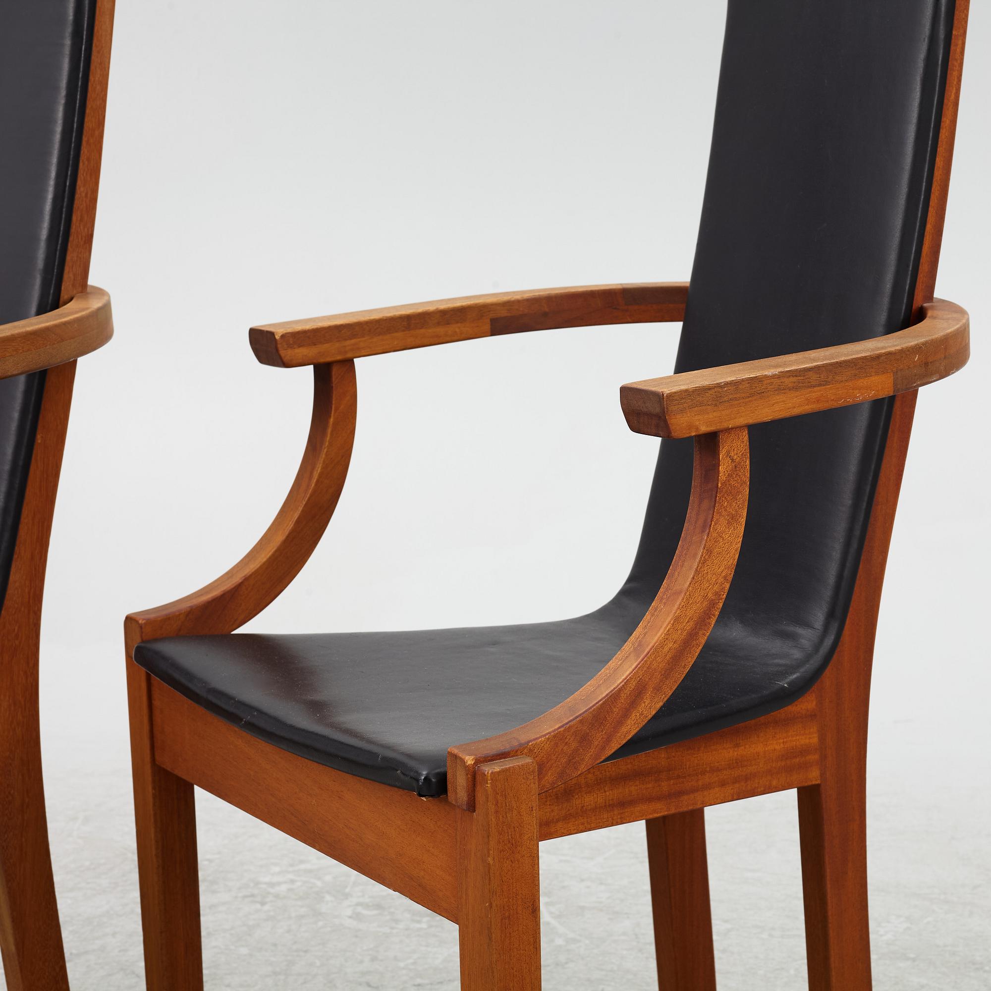 Leo Johansson,  a pair of 'Diabas' armchairs, Eje Ström AB, circa 2000.