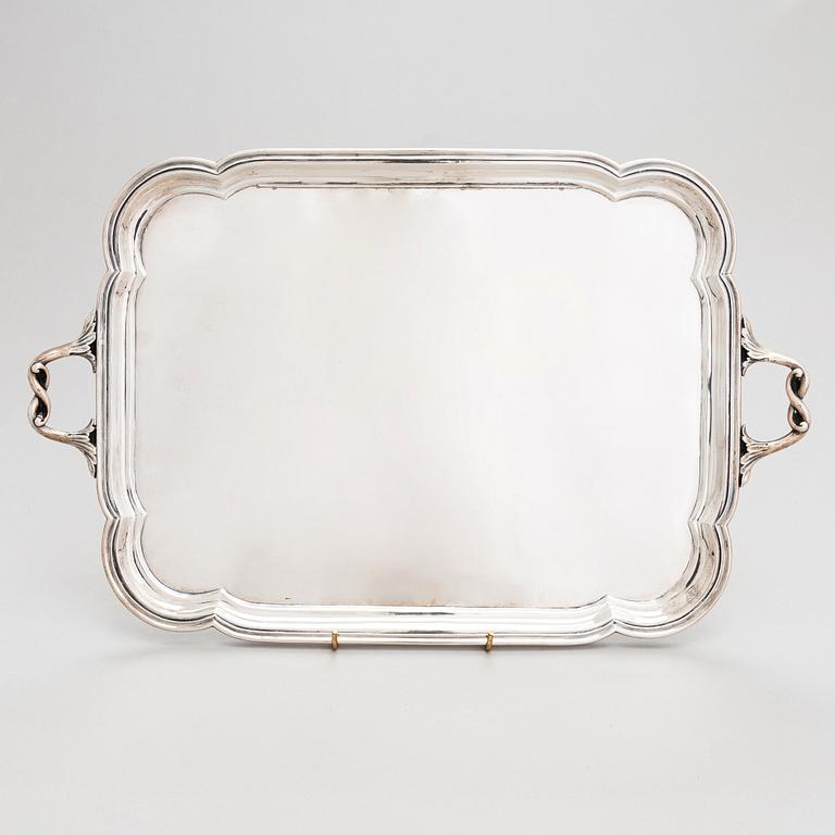 A silver tray, mark of Karl Järveläinen, Saint Petersburg 1872.