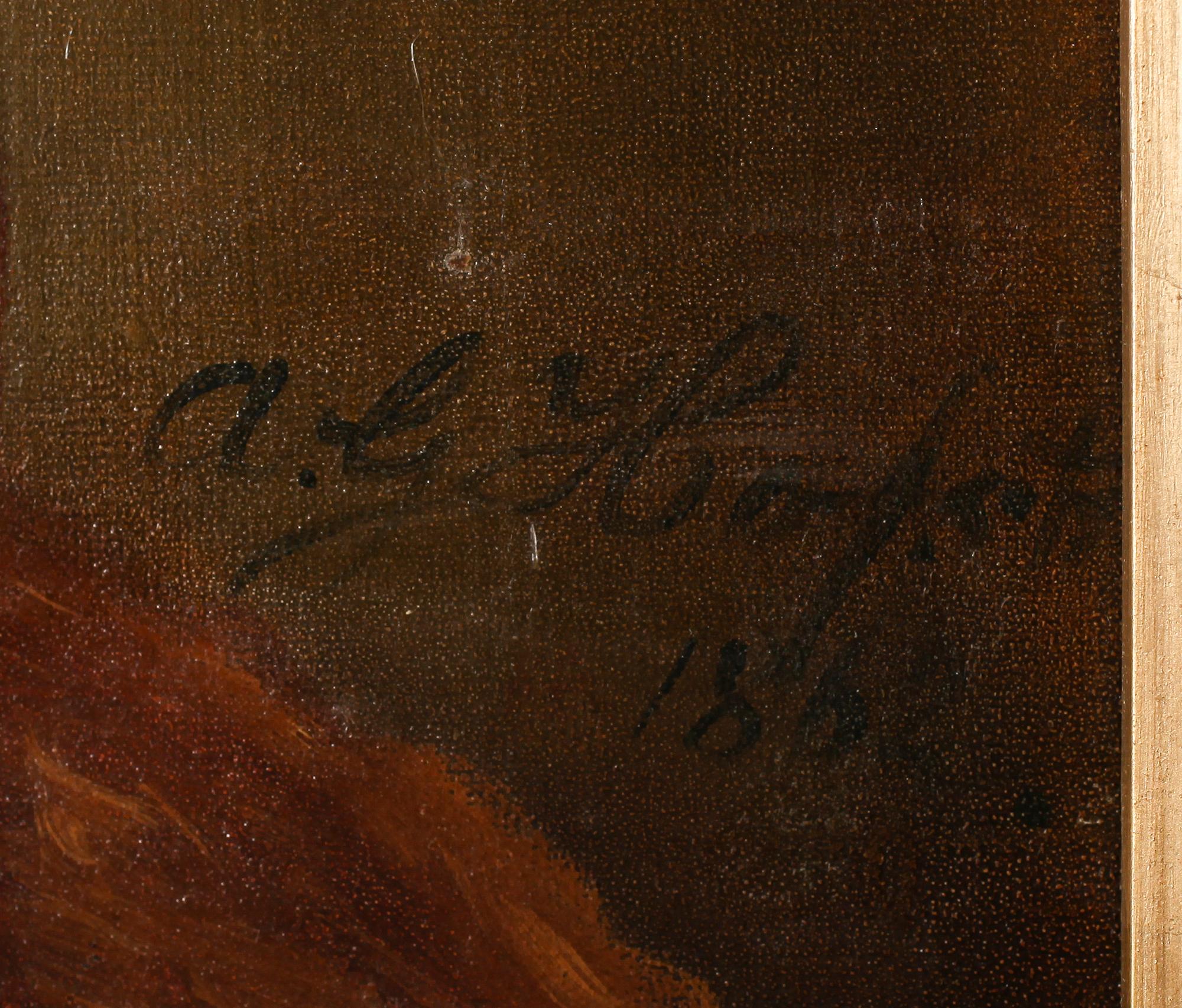 OKÄND KONSTNÄR, olja på duk, otydligt signerad och daterad 1862.