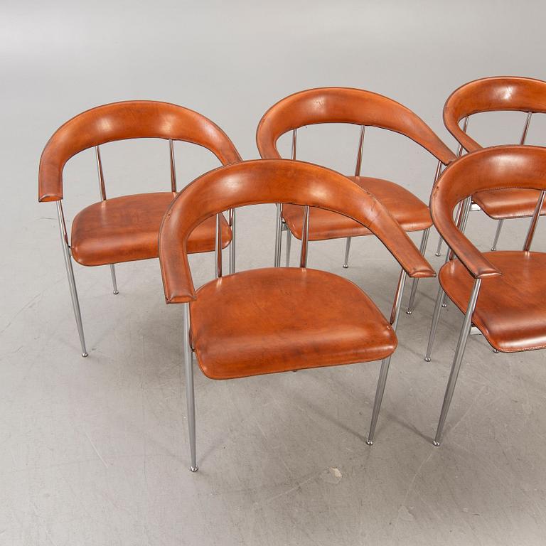 A set of five Giancarlo Vegni & Gianfranco Gualtierotti, armchairs for Fasem in the latter part of the 20th century.