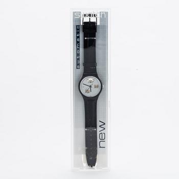 Swatch, Automatic, Black motion, wristwatch, 34 mm.