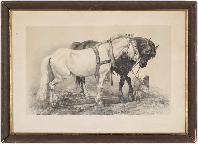 OSCAR ANDERSSON, lithograph, printed signature and date 1868.