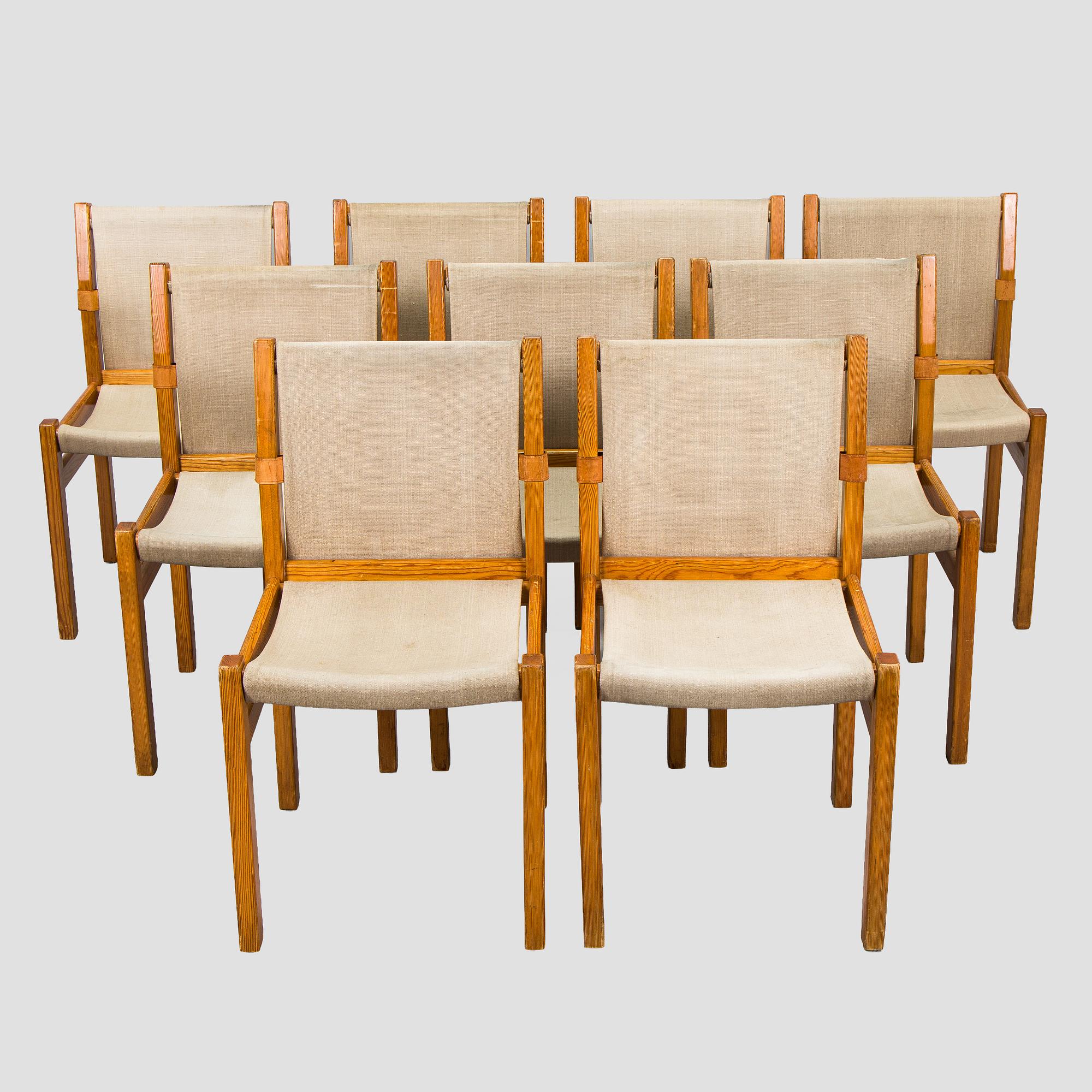 Pirkko Stenros, tuoleja, 8 kpl, Artek, 1950-luku.