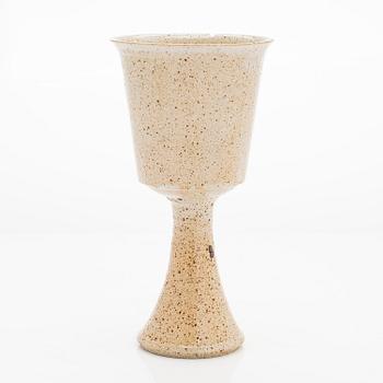 Kyllikki Salmenhaara, astoneware goblet , signed KS and book published by Kyllikki Salmenhaara.