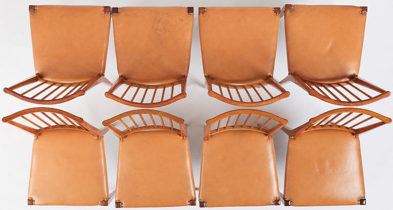 Josef Frank, a set of eight chairs model "970", Firma Svenskt Tenn, Sweden mid-20th century.