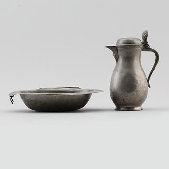 SKÅL SAMT KANNA, tenn, sannolikt England 1800-tal.