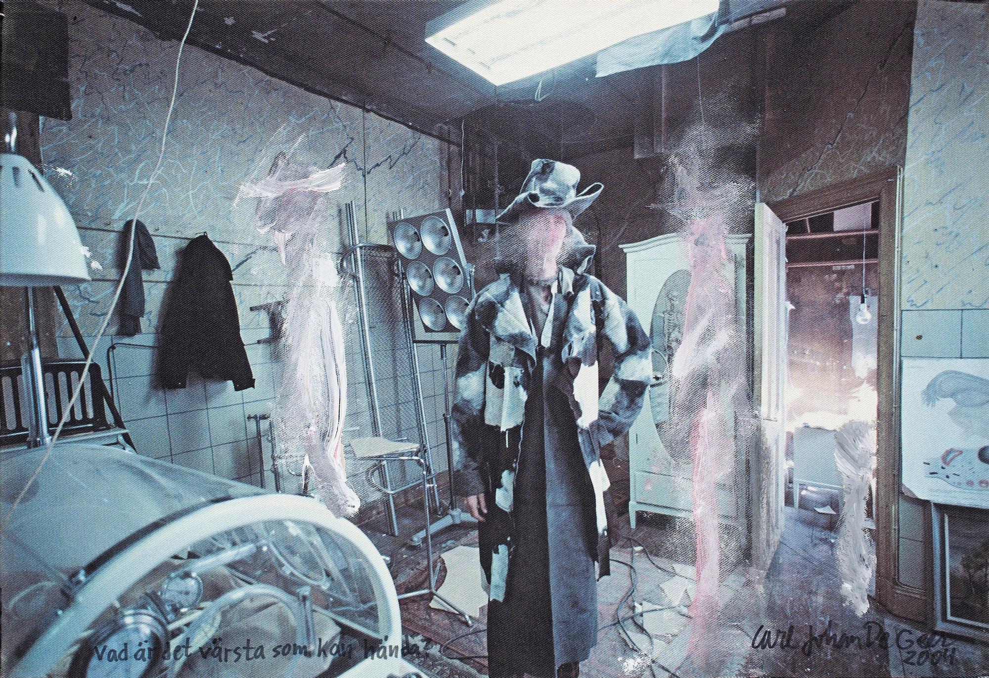 CARL JOHAN DE GEER, blandteknik på duk. Sign och dat 2004.