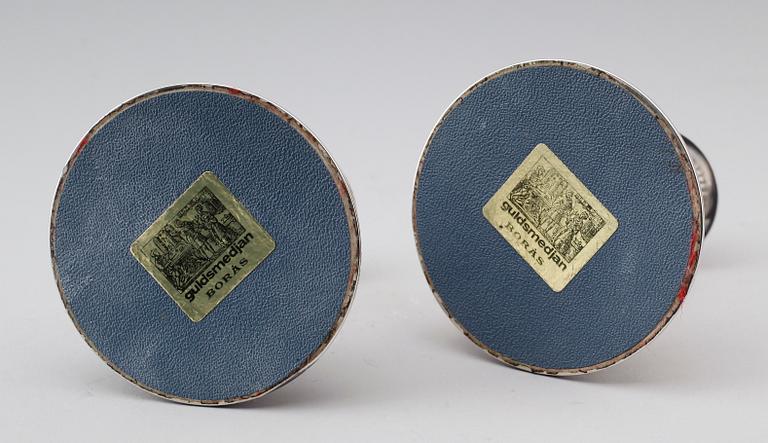 LJUSSTAKAR, 1 par, silver, Ceson, Göteborg 1983.