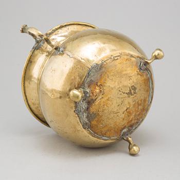A 19th century brass flower pot.