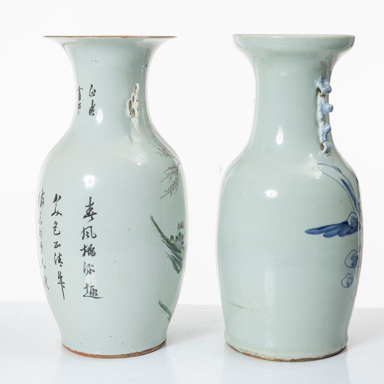 Two porcelain floor vases, China, circa 1900.