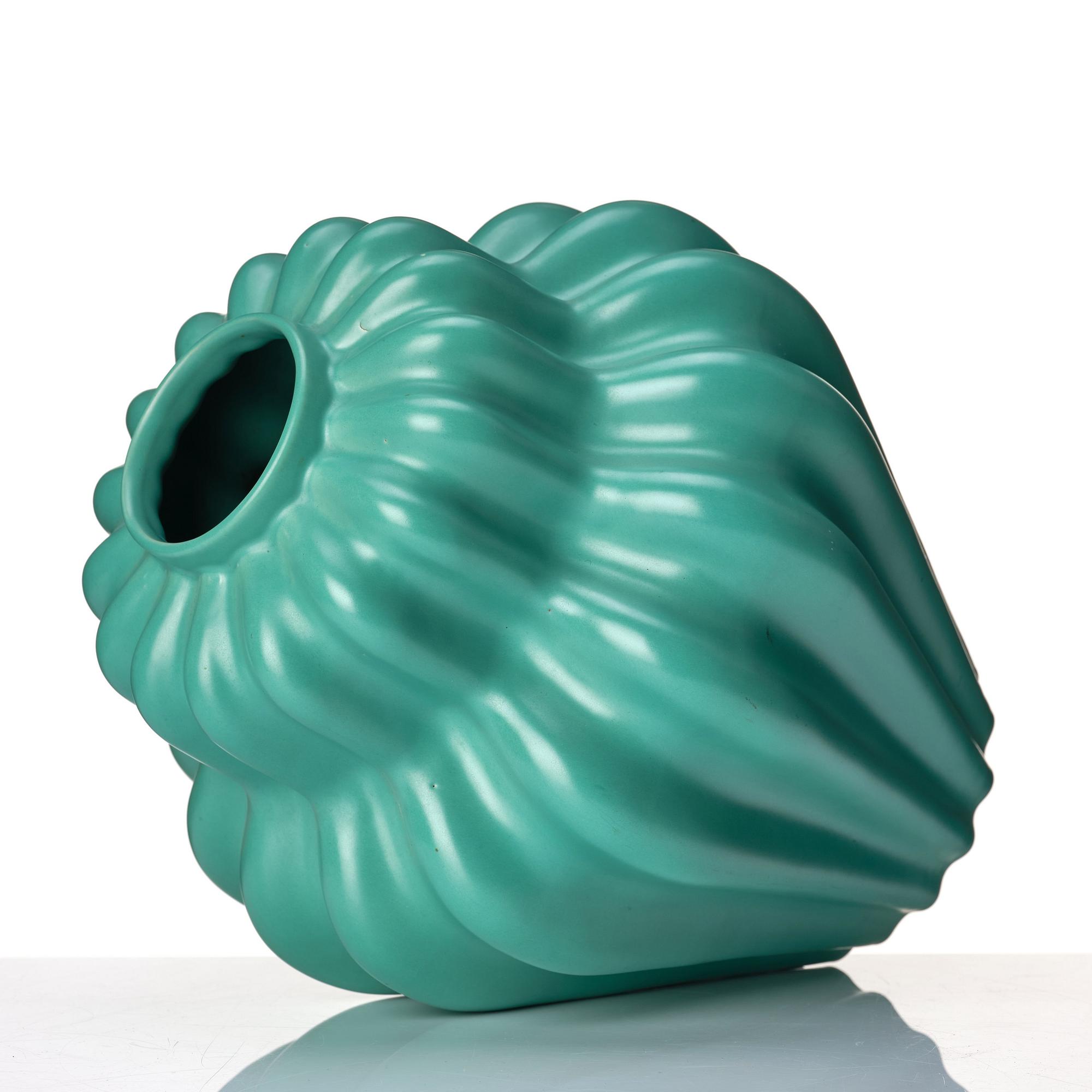 Ewald Dahlskog, two faience vases, Bo Fajans 1930's.