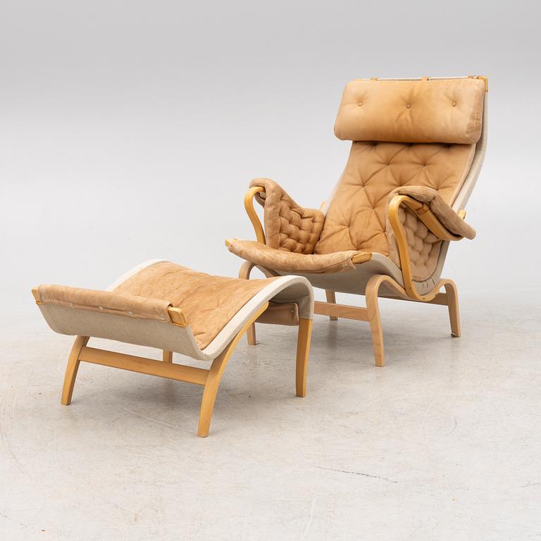 Bruno Mathsson, armchair with footstool, "Pernilla", Dux.