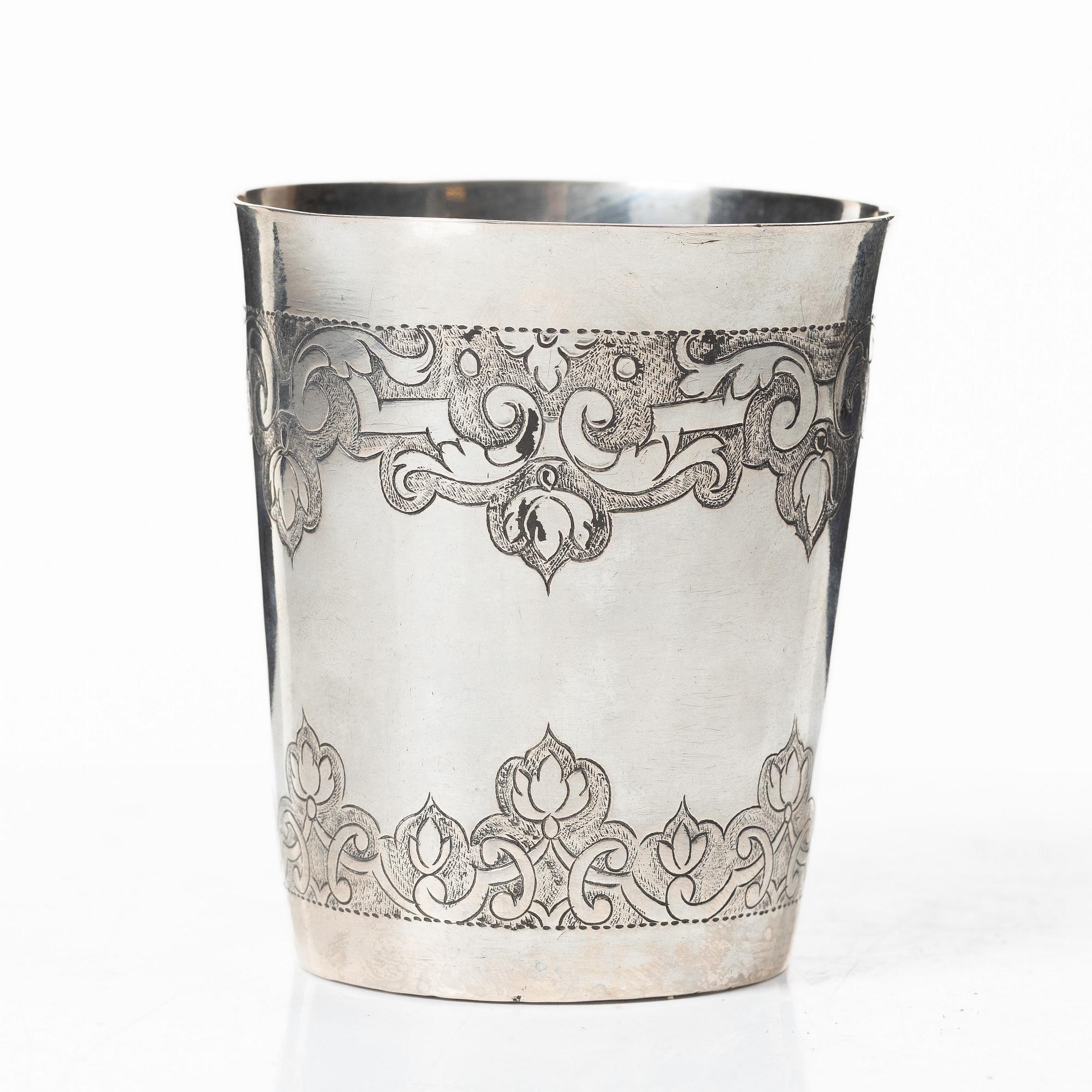 A Baroque silver beaker, first half of the 18th Century.