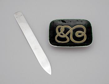 SKÅLFAT samt BREVKNIV, silver, bla Karl Edwin Jennling, 1960-tal. Tot vikt ca 293 g.