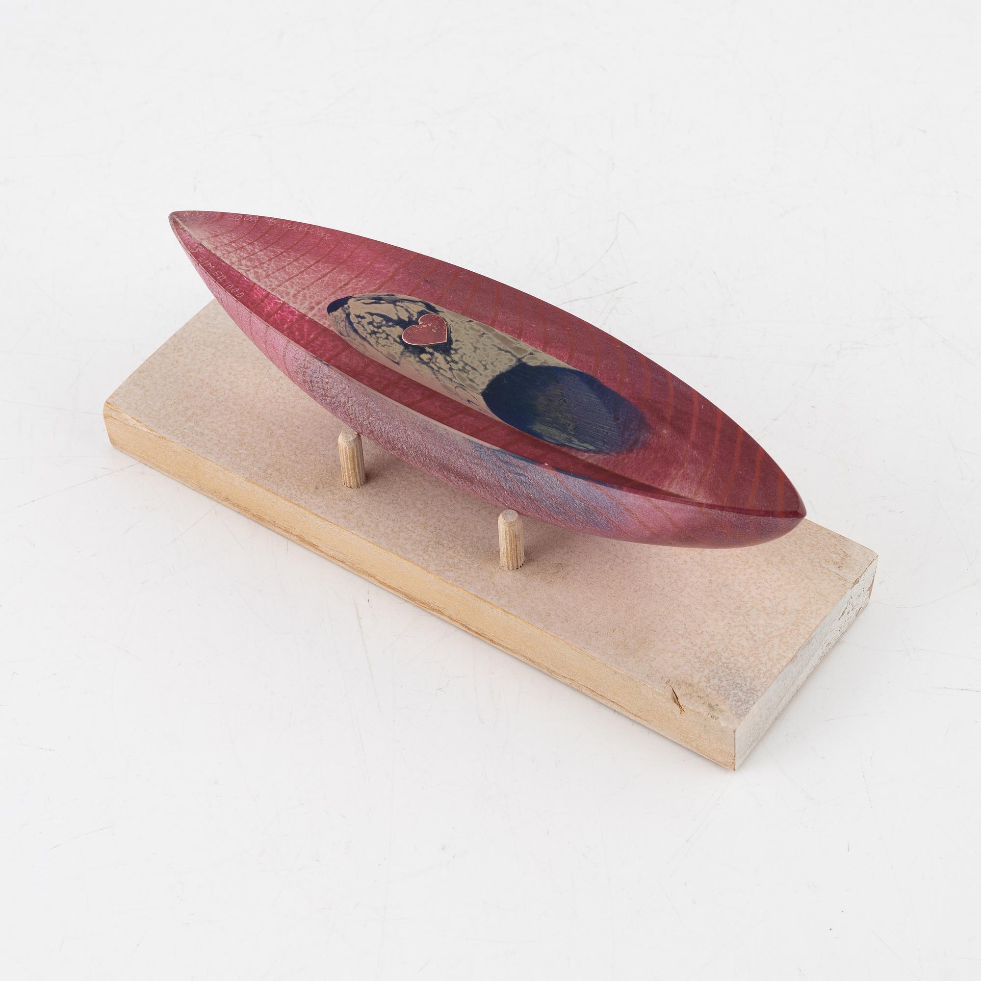 Bertil Vallien, a limited edition glass sculpture, Kosta Boda, Sweden, signed.