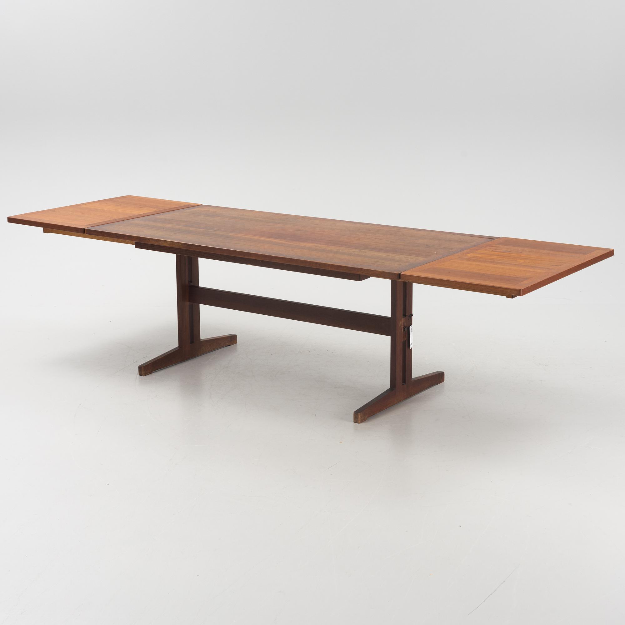 A teak Shaker style dining table, mid 20th Century.