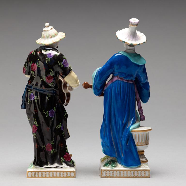 A pair of Berlin porcelain figurines, circa 1900.