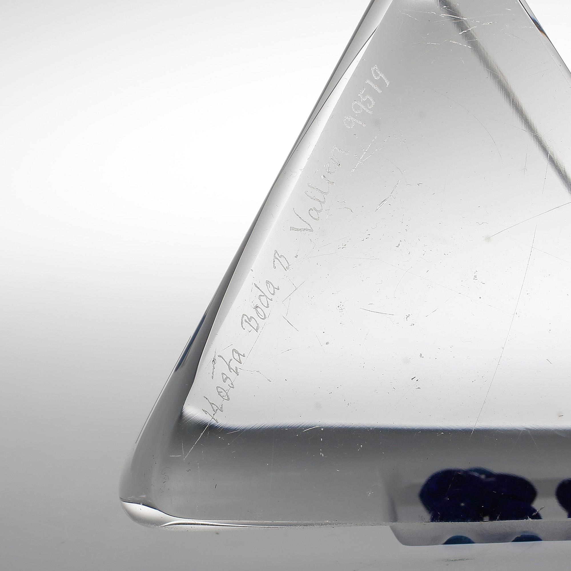 SKULPTUR GLAS, Bertil Vallien, Kosta boda, signerad.