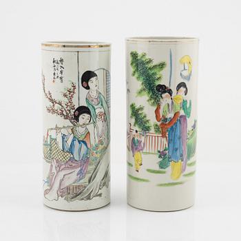 Two famille rose vases, China, 20th Century.
