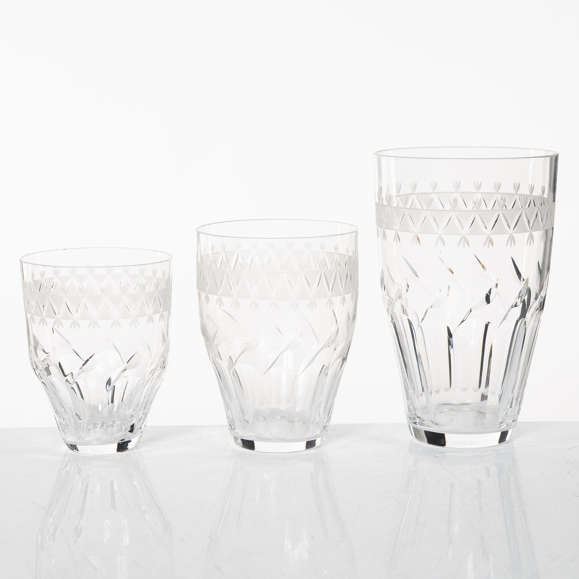 A 144-piece glassware service, limited production for Riihimäen Lasi, Finland, 1950s/60s.