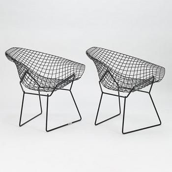 HARRY BERTOIA, fåtöljer ett par, "Diamond chair", 1900-talets senare hälft.