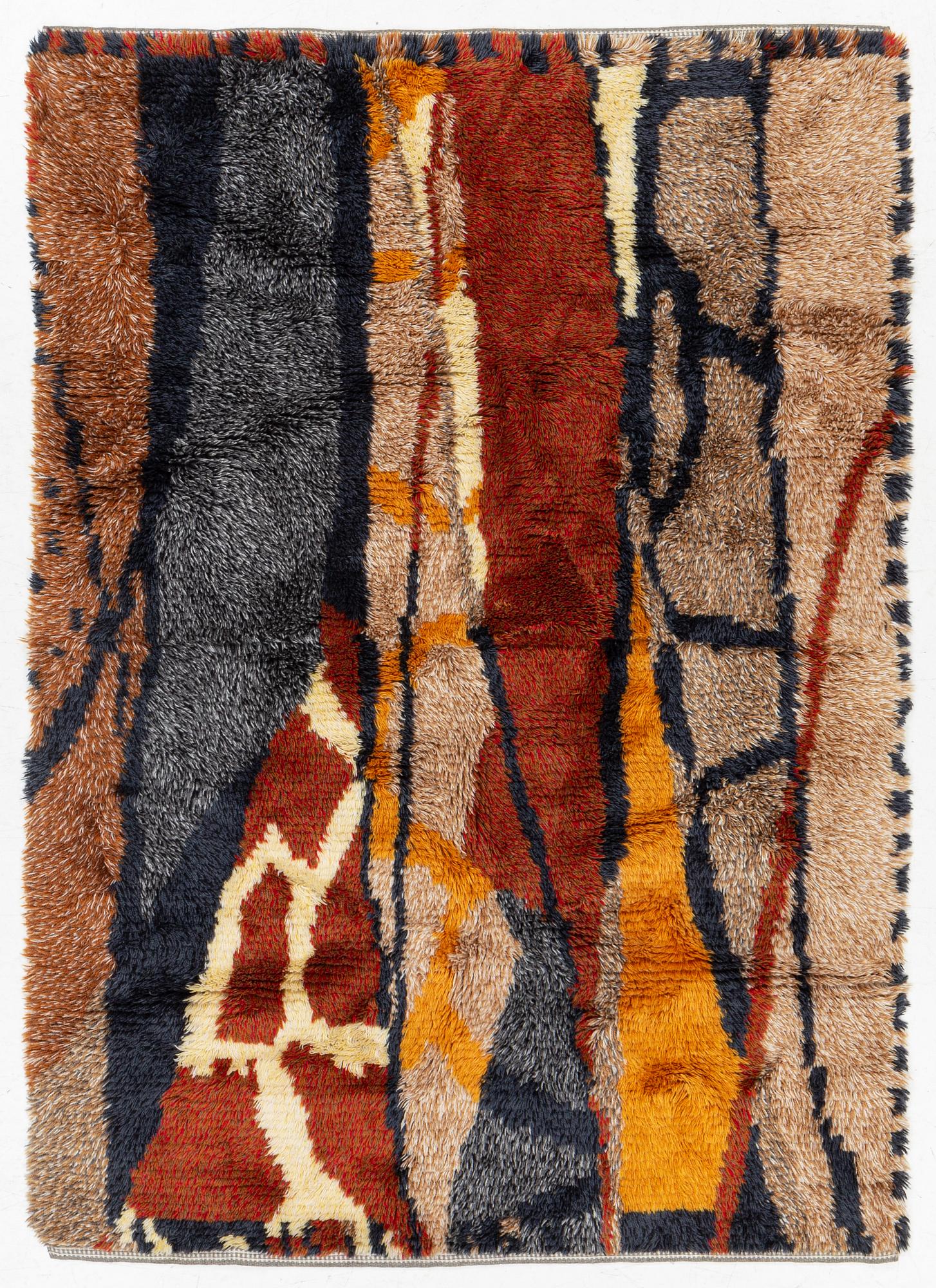A rya rug, Sweden, 1960s. Approximately 200 x 142 cm.