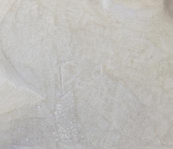 SKULPTUR, alabaster, bär sign Pugi(?).