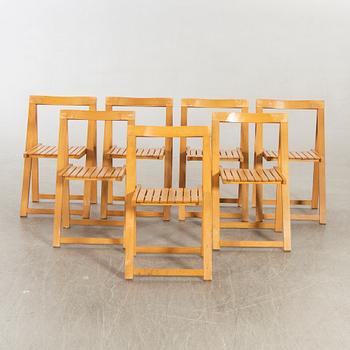 Aldo Jacober, 7 folding chairs for Bazzani, Italy 1970s.