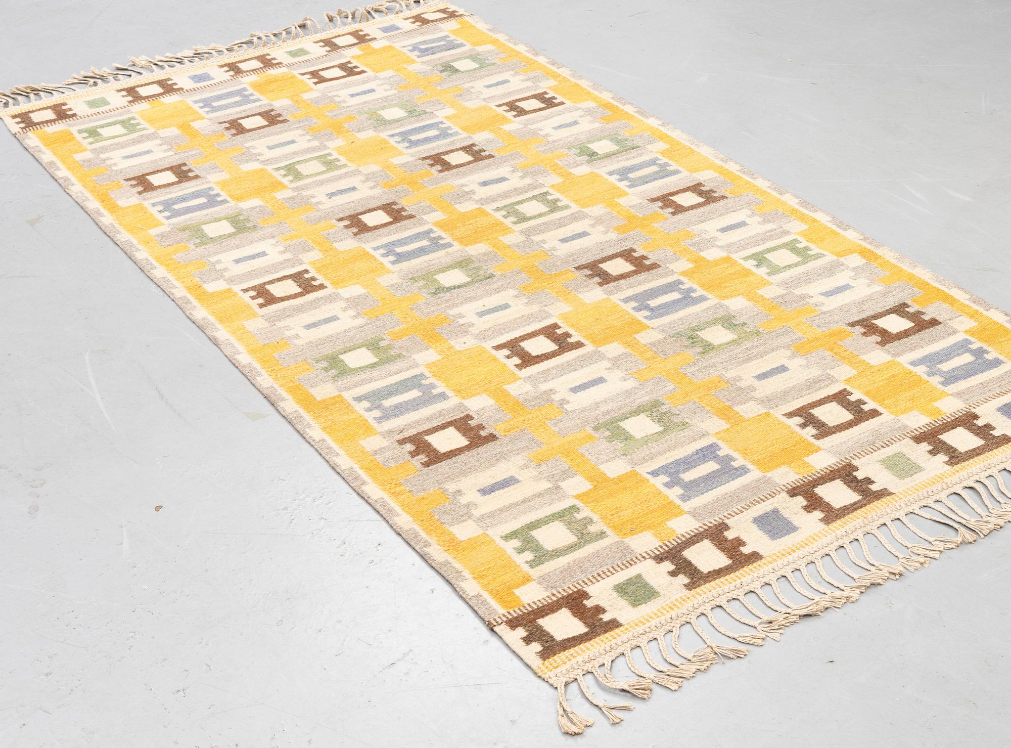 Ingrid Dessau, a carpet,"Vintergäck", flat weave, ca 247,5 x 143,5 cm, unsigned.