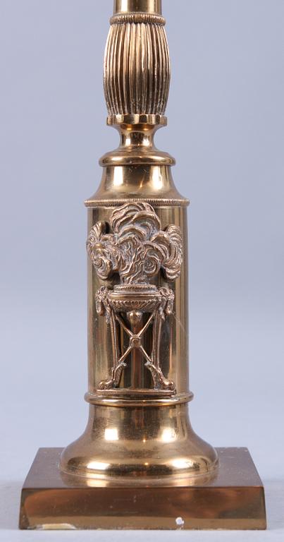 KANDELABER, mässing, empirstil.