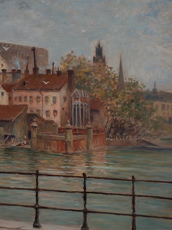 Frans Wilhelm Odelmark, Utsikt mot Helgeandsholmen, Stockholm.