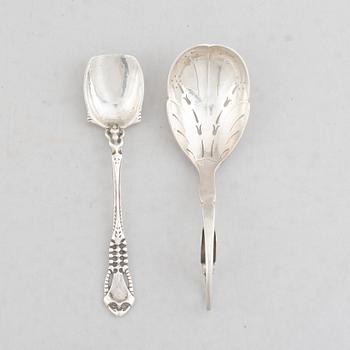 Two Silver Serving Spoons, including Georg Jensen.