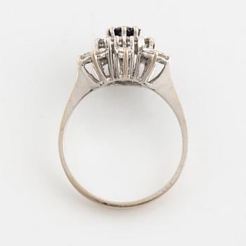 Sapphire and brilliant cut diamond ring.