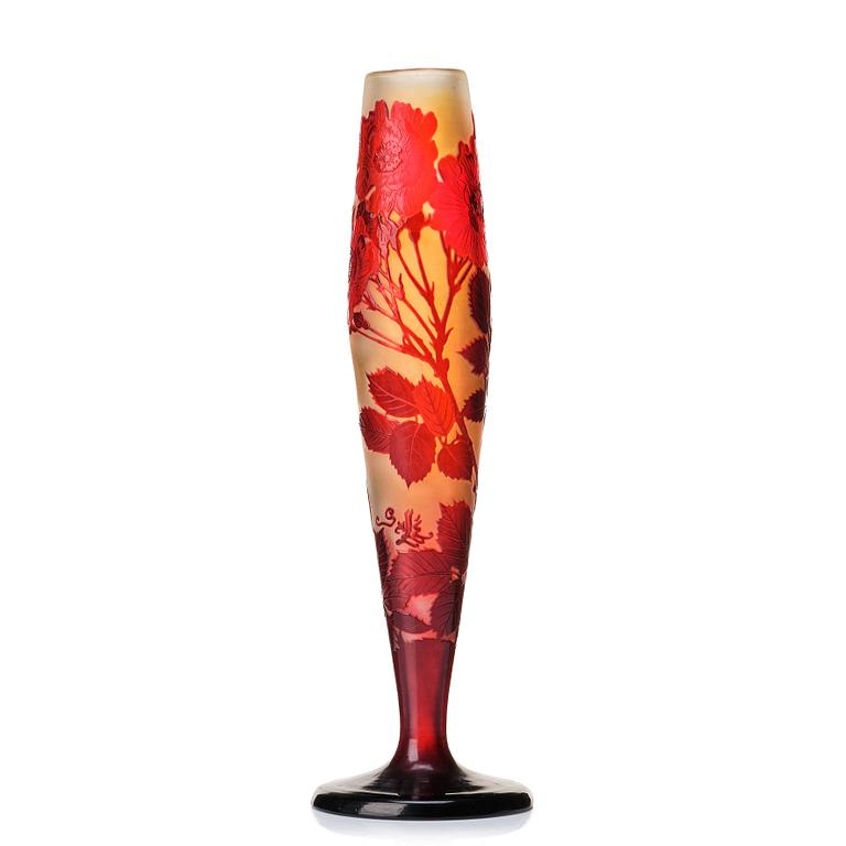 Emile Gallé, an Art Nouveau cameo glass vase, Nancy, France.