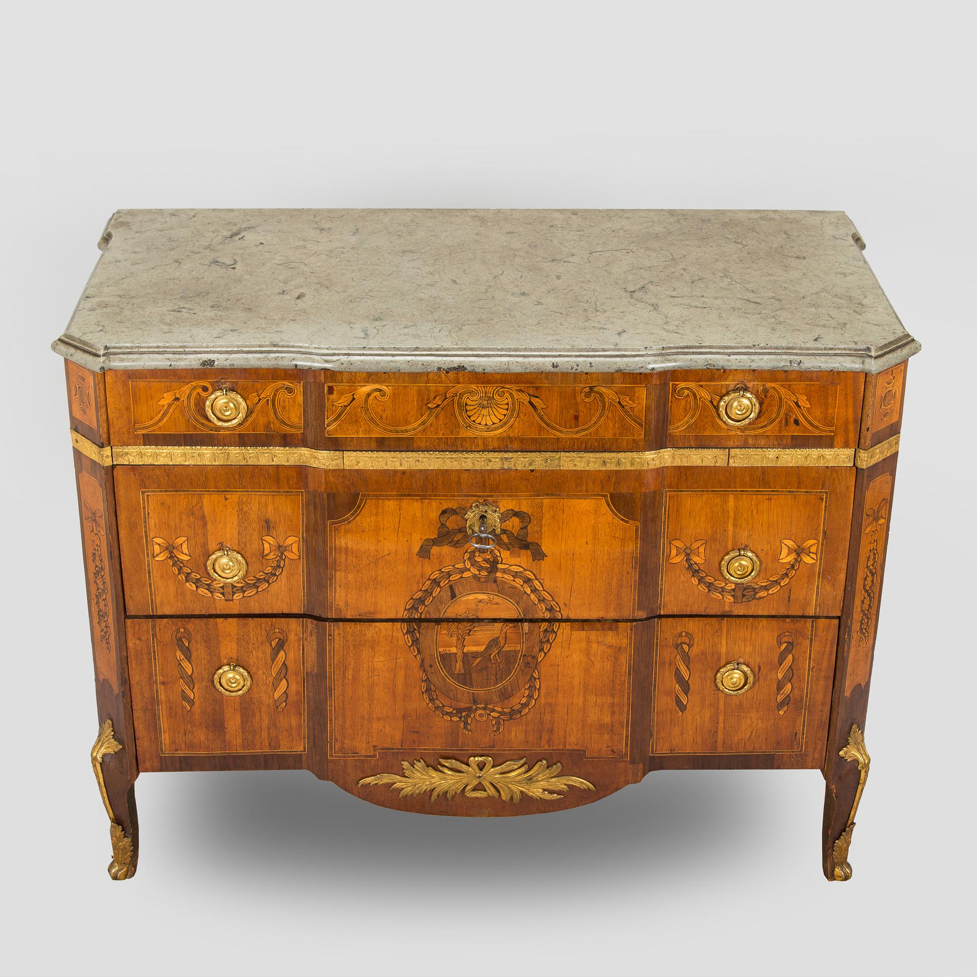 A Gustavian late 18th century commode attributed to J. Hultsten.