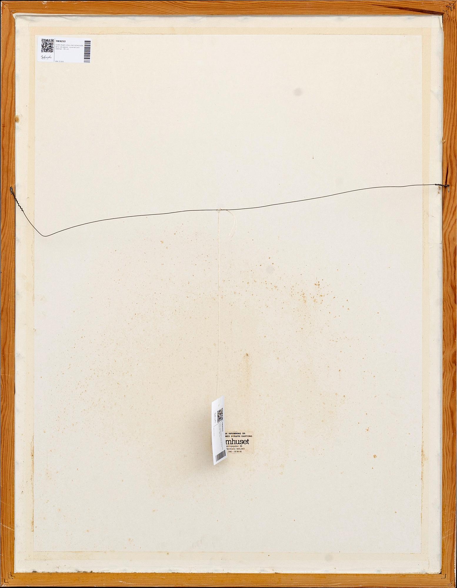 SVEN INGE HÖGLUND DEMONÉR, 
acrylic on paper, signed and dated -89.