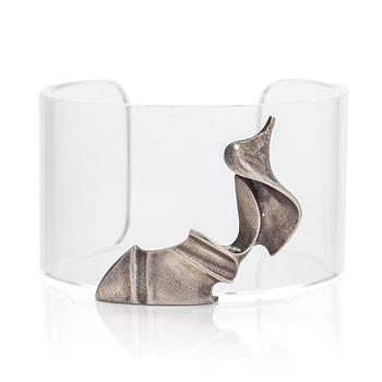 Björn Weckström, a sterling silver and acrylic bracelet 'Silver smoke' Lapponia 1988.