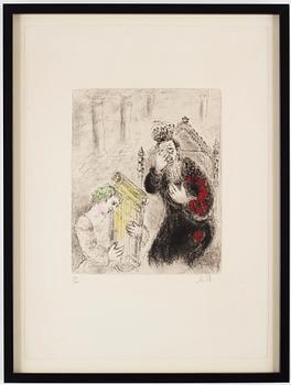 624. Marc Chagall, MARC CHAGALL, Etching with hand coloring, 1931-39,  signed and numbered 61/100.