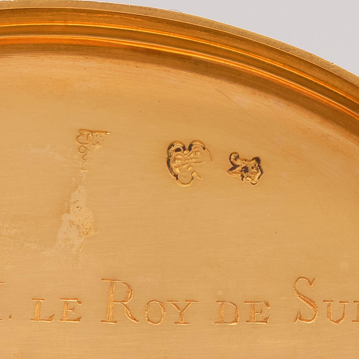 A Royal presentation gold box by Matthieu Philippe, Paris 1776-77, miniature of Gustaf III by Johan Georg Henrichsen.