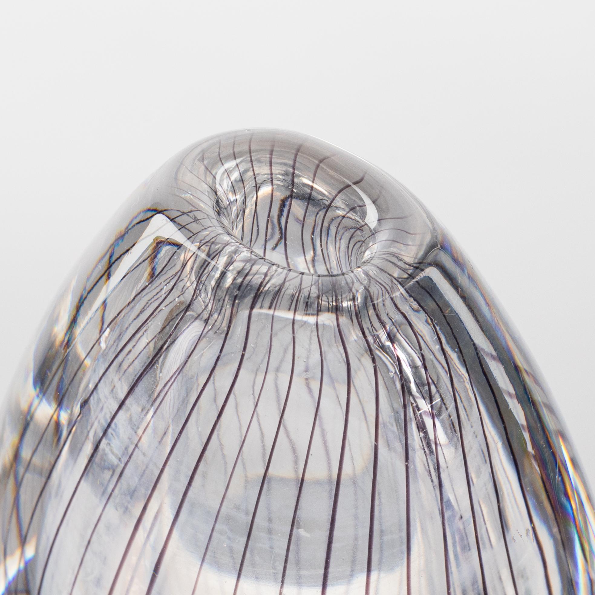 Vicke Lindstrand, four glass vases, Kosta.