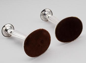 LJUSSTAKAR, 1 par, silver, K&EC, Göteborg, 1955.