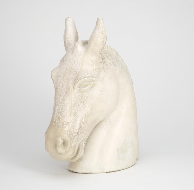 A Gunnar Nylund stoneware sculpture of a horse's head, Rörstrand.