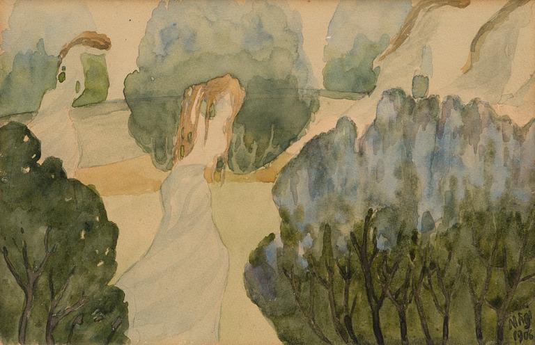 KONRAD MÄGI, watercolour, signed and dated 1906.