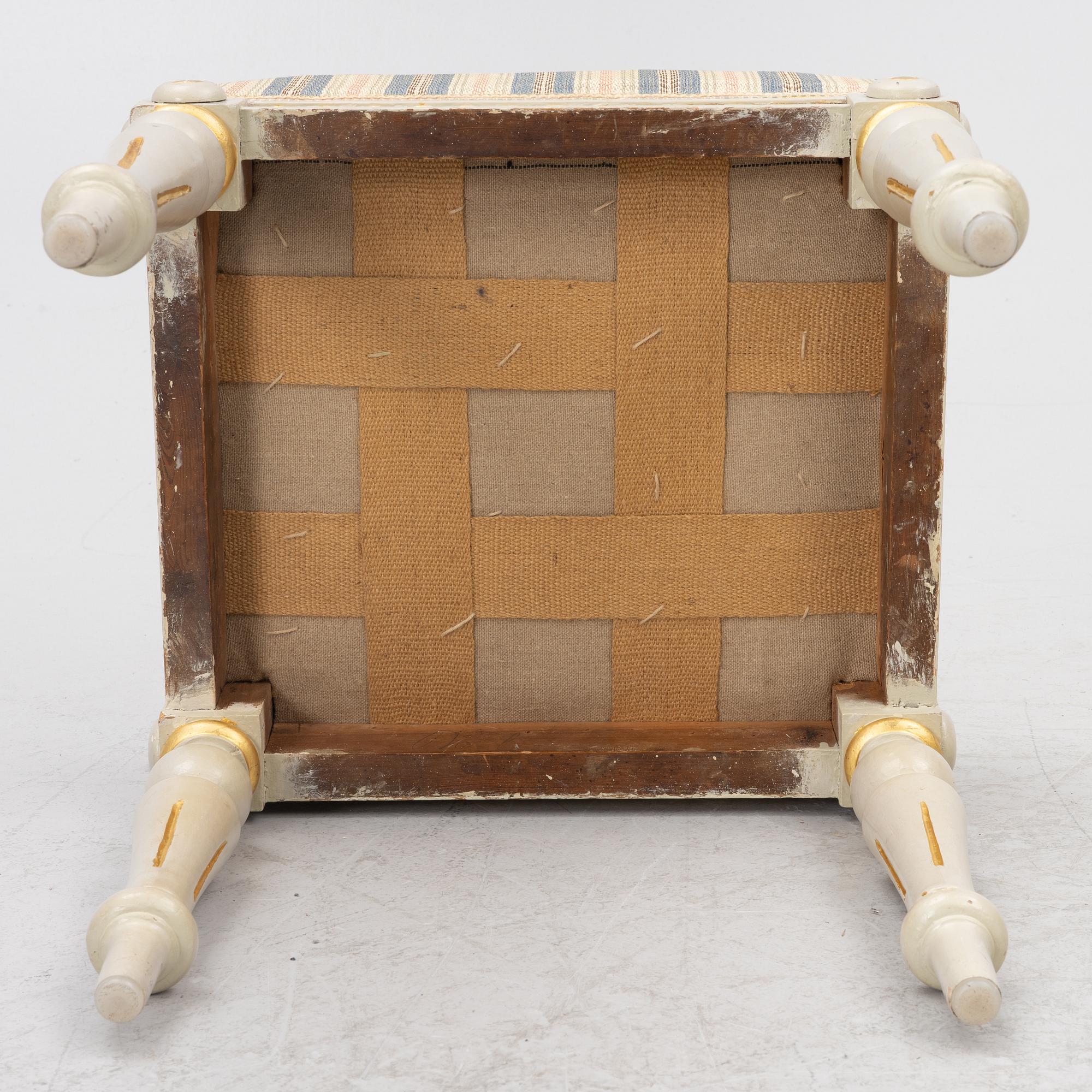 A pair of Gustavian style stools, 19th century.