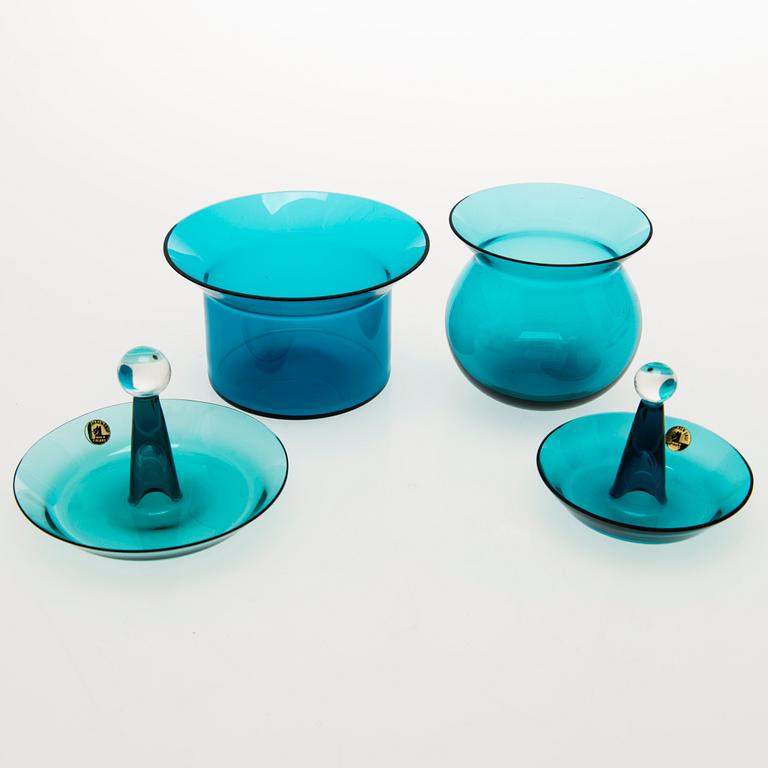 NANNY STILL 5-piece Harlekiini glassware set, Riihimäen Lasi Oy, 1959-69.