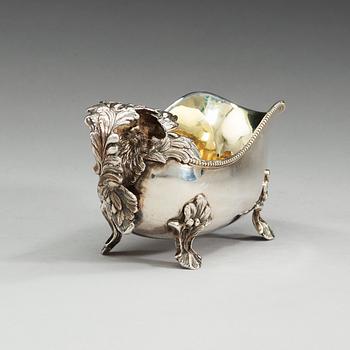 A Swedish 18th century parcel-gilt cream-jug, makers mark of Anders Schotte, Uddevalla 1793.