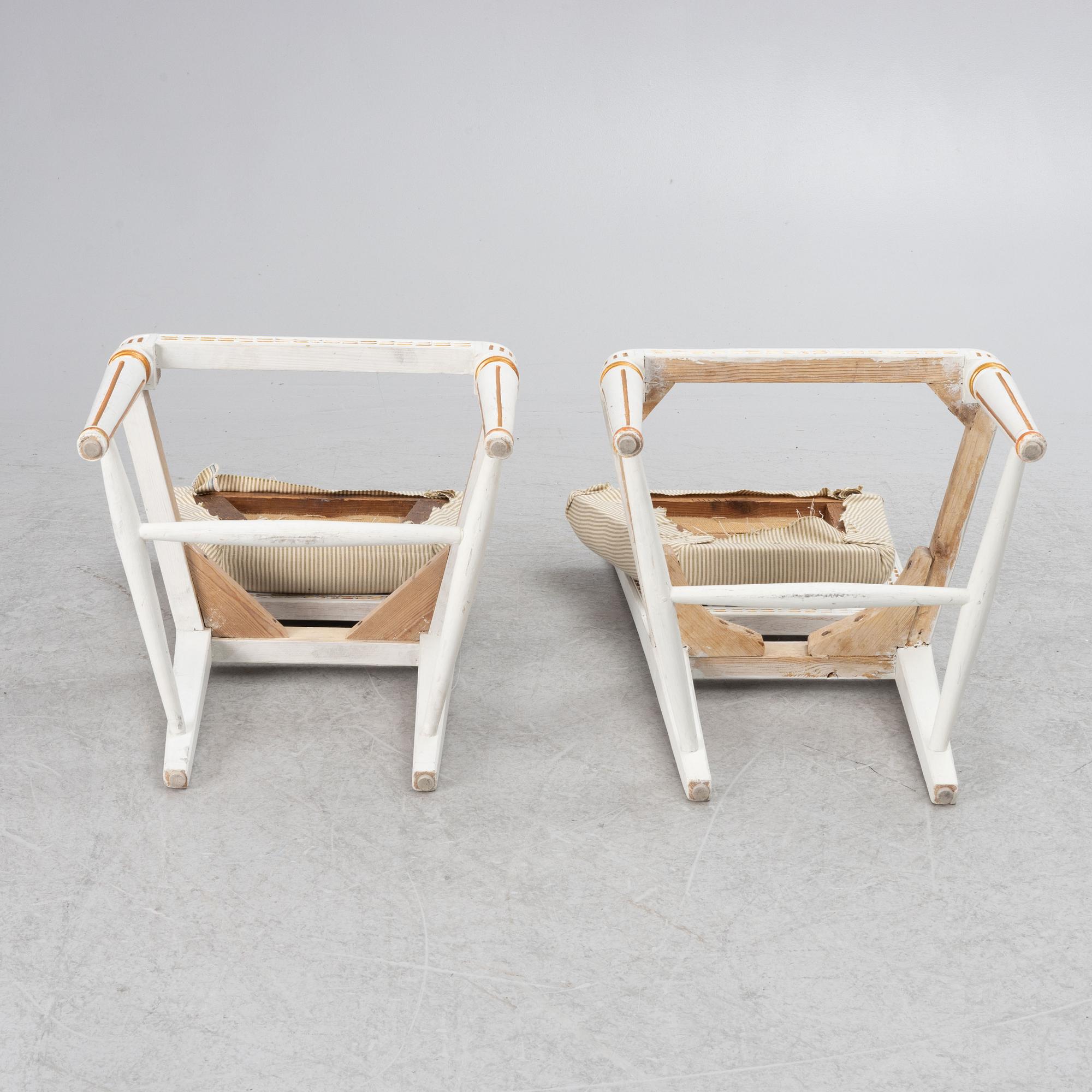 Chairs, a pair, Gustavian style, 19th century.