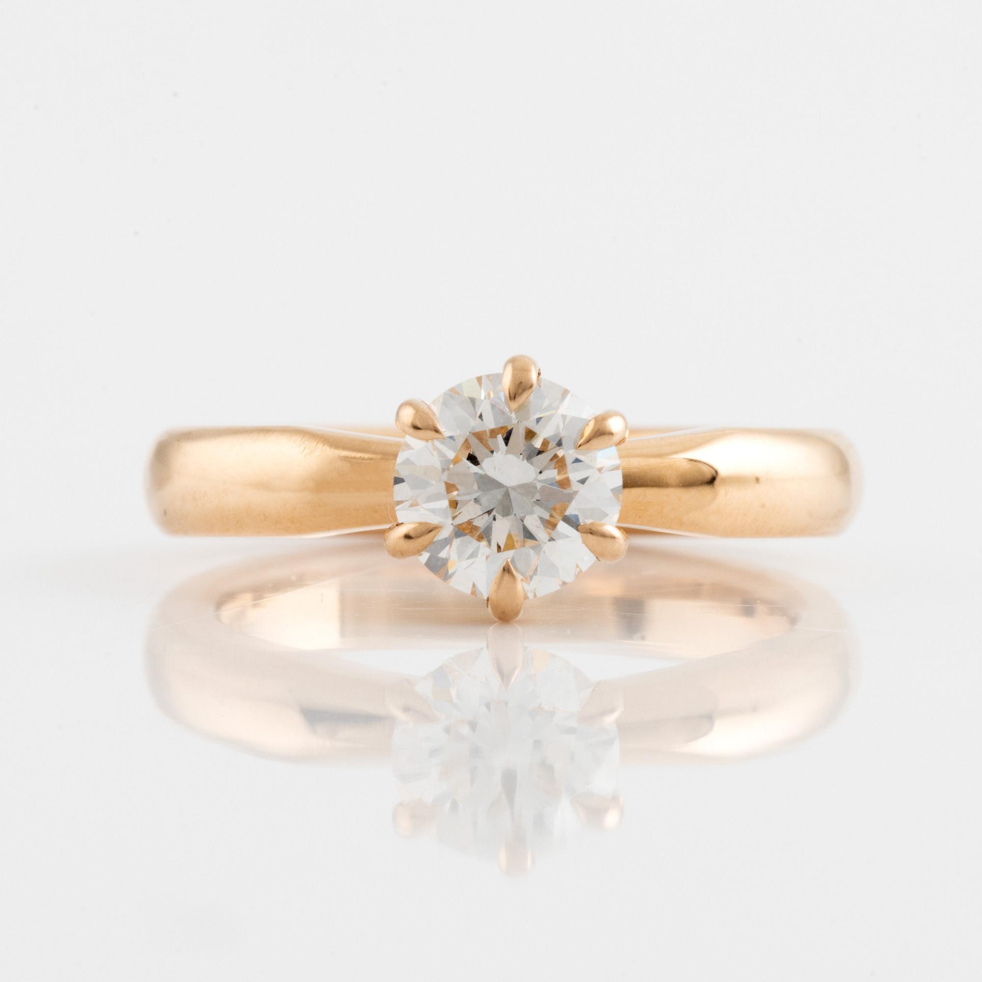 Solitaire with brilliant cut diamond 1.00 ct with GIA report,  Patrik af Forselles.