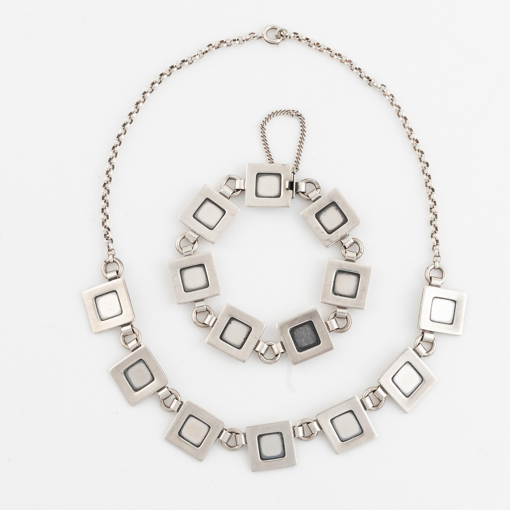 Victor Janson, silver necklace and bracelet.