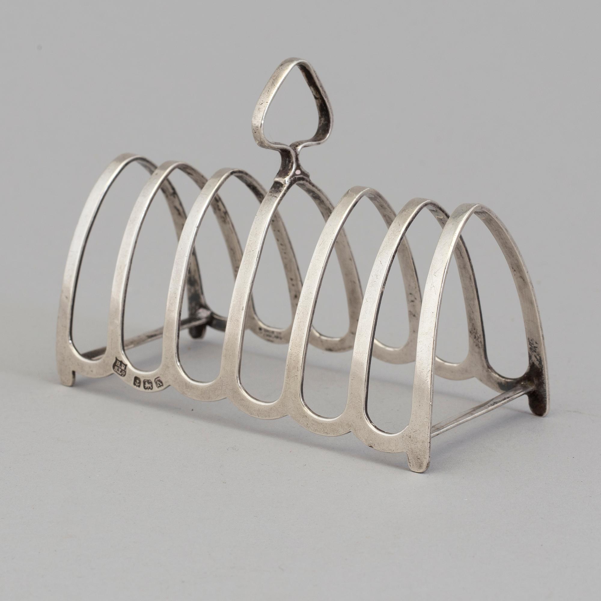 TOASTRACK, silver, Baker&Sons, Birmingham, 1934.